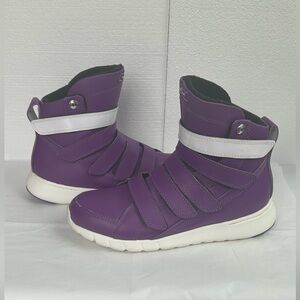 HeyDay Purple and White Women's High-Top Sneakers 80's Punk Rock Futuristic